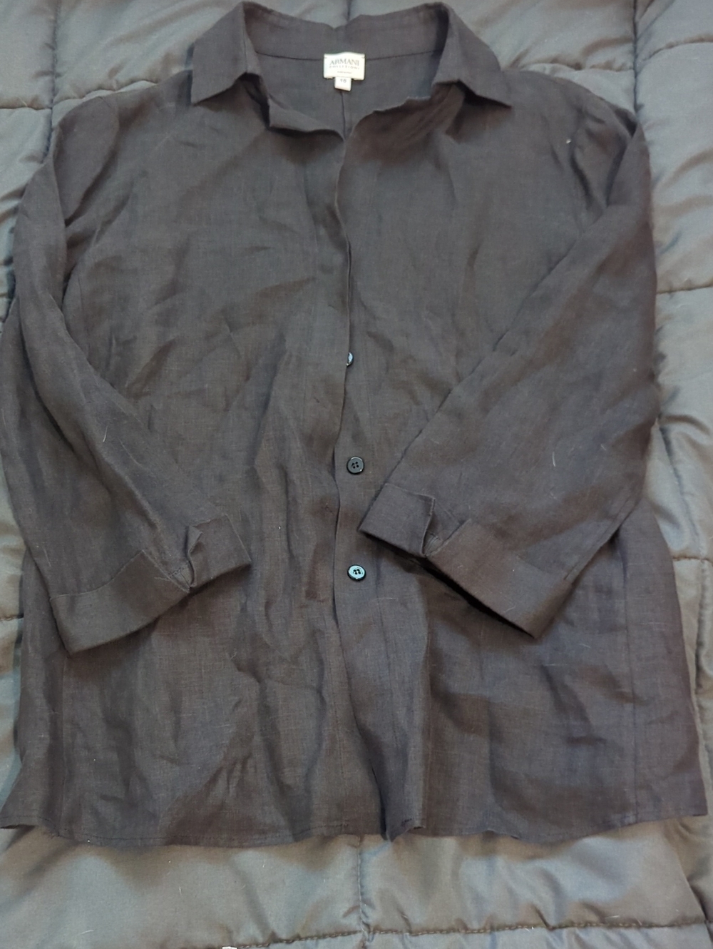 Authentic Armani Size 10 Button‎ Up Blouse Made In Italy